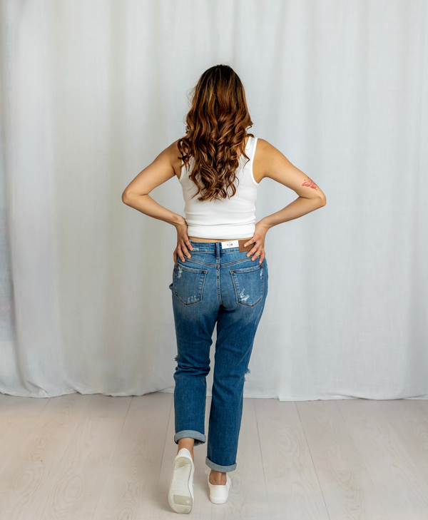 Judy Blue Mid Rise Boyfriend Jeans