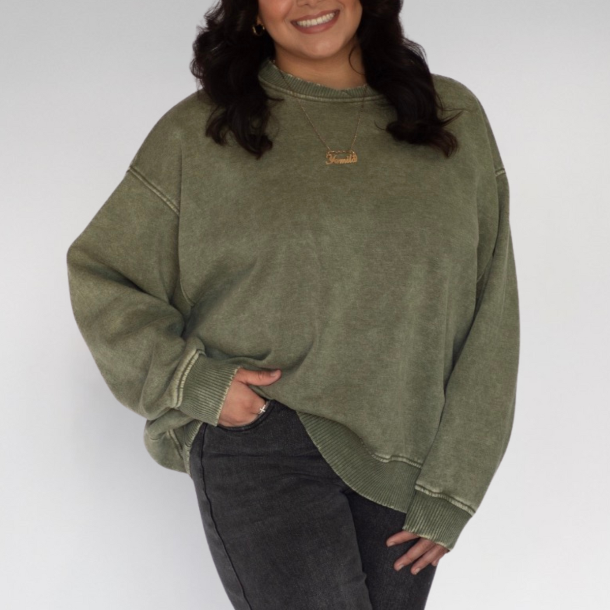 Callie Acid Wash Pullover