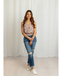Sarah Floral Cropped Tank Top