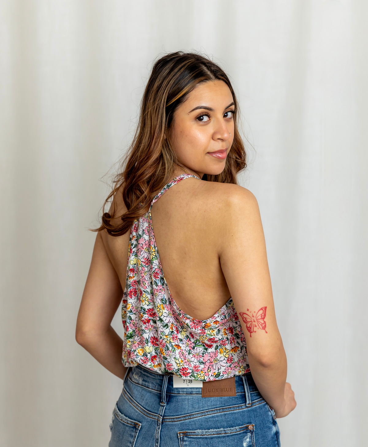 Sarah Floral Cropped Tank Top