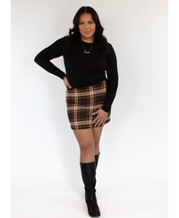Lucy Plaid Knit Skirt