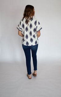 Aria Boho V-Neck Blouse - FINAL SALE